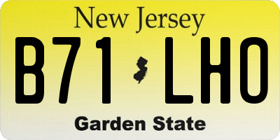NJ license plate B71LHO