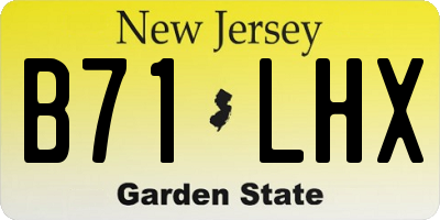 NJ license plate B71LHX