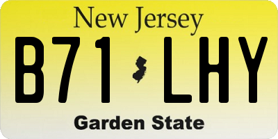 NJ license plate B71LHY