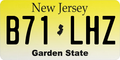 NJ license plate B71LHZ