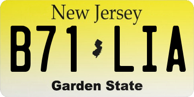 NJ license plate B71LIA