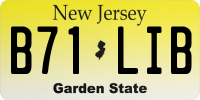 NJ license plate B71LIB