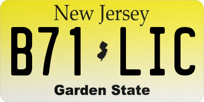 NJ license plate B71LIC