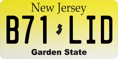 NJ license plate B71LID