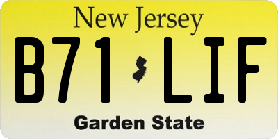 NJ license plate B71LIF