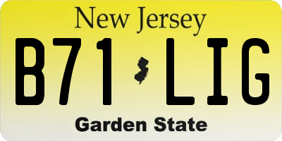 NJ license plate B71LIG