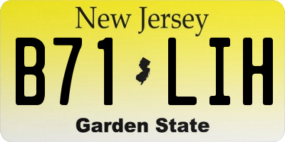 NJ license plate B71LIH