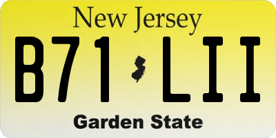 NJ license plate B71LII