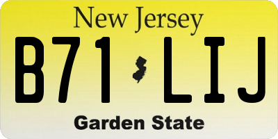 NJ license plate B71LIJ