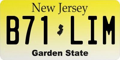 NJ license plate B71LIM