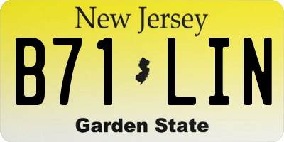 NJ license plate B71LIN