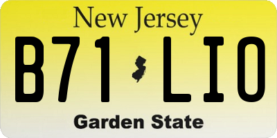 NJ license plate B71LIO