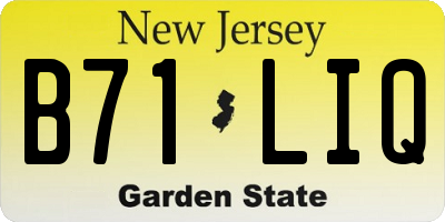 NJ license plate B71LIQ
