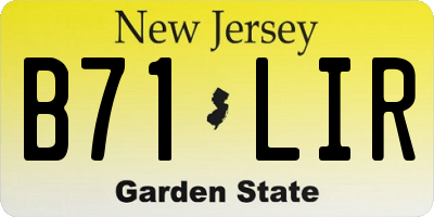 NJ license plate B71LIR