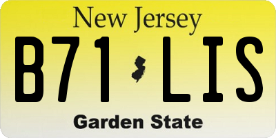 NJ license plate B71LIS