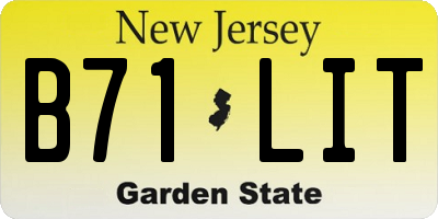 NJ license plate B71LIT