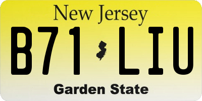 NJ license plate B71LIU