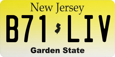 NJ license plate B71LIV