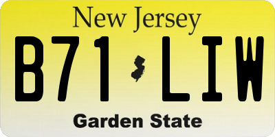 NJ license plate B71LIW