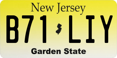 NJ license plate B71LIY