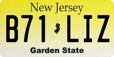 NJ license plate B71LIZ