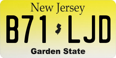 NJ license plate B71LJD