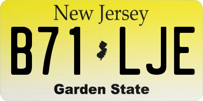 NJ license plate B71LJE