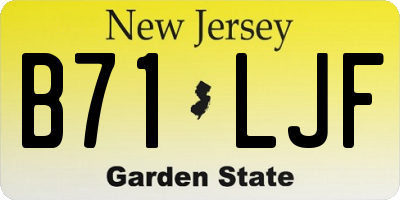 NJ license plate B71LJF