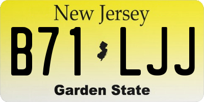 NJ license plate B71LJJ