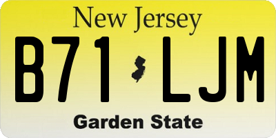NJ license plate B71LJM