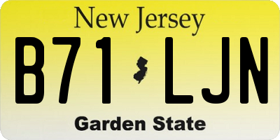NJ license plate B71LJN