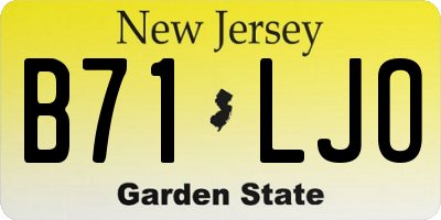 NJ license plate B71LJO