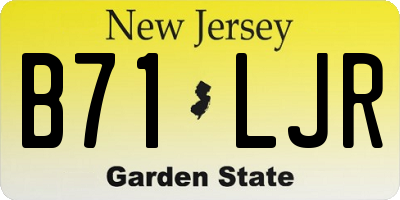 NJ license plate B71LJR