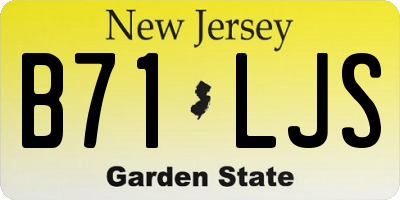 NJ license plate B71LJS