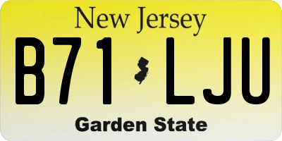 NJ license plate B71LJU
