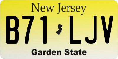 NJ license plate B71LJV