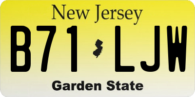 NJ license plate B71LJW