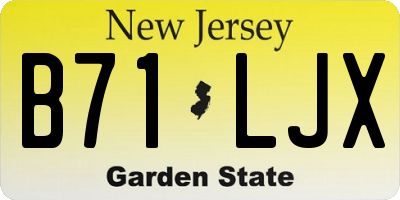 NJ license plate B71LJX