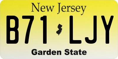NJ license plate B71LJY