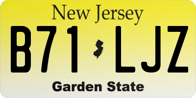 NJ license plate B71LJZ