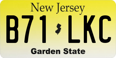 NJ license plate B71LKC