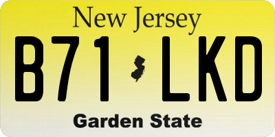 NJ license plate B71LKD
