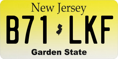 NJ license plate B71LKF