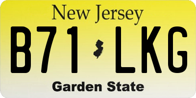 NJ license plate B71LKG