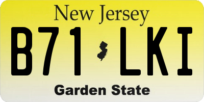 NJ license plate B71LKI