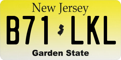 NJ license plate B71LKL