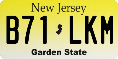 NJ license plate B71LKM
