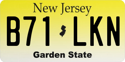 NJ license plate B71LKN
