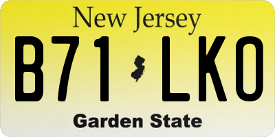 NJ license plate B71LKO
