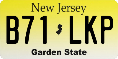NJ license plate B71LKP
